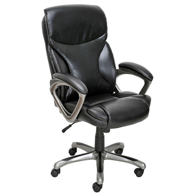 True Innovations - Bonded Leather Manager Chair - Black