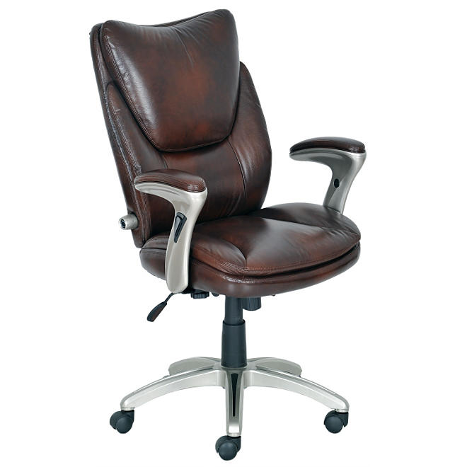 Serta - Bonded Leather Executive Chair - Augusta Brown