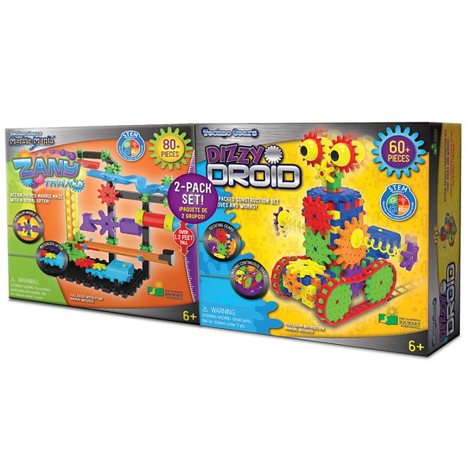 The Learning Journey Techno Gears STEM Construction 2 Pack Set - Dizzy Droid & Zany Trax 4.0