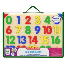 Lift & Learn Puzzles: Numbers and Clock, 32 Piece