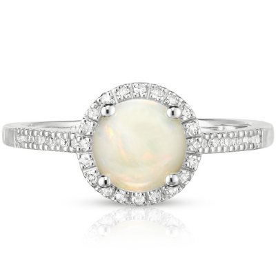 14k opal ring gold diamonds round samsclub