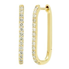 0.50 CT. T.W. Diamond Hoop Earrings in 14K Gold