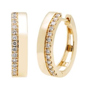 0.50 CT. T.W. Diamond Huggie Earrings in 14K Gold