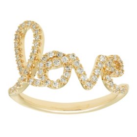 0.33 CT. T.W. Round Cut Love Diamond Ring in 14K Gold