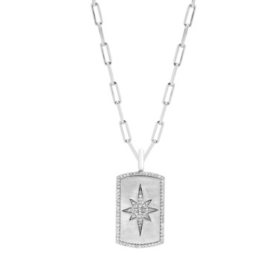 Sterling Silver Reversible Cross Pendant on Cuban Chain, 22 - Sam's Club