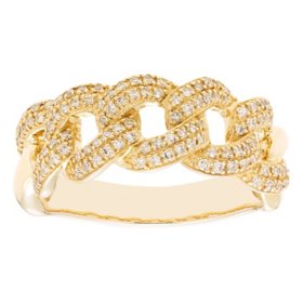 0.36 CT. T.W. Diamond Cuban Link Band in 14K Yellow Gold, I-I1  