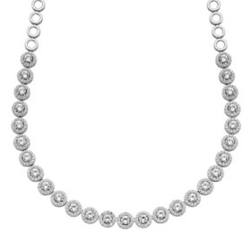 14 CT. T.W. Lab White Sapphire Sterling Silver Necklace		