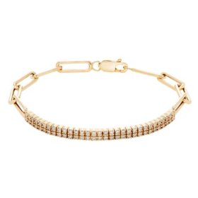 1.0 CT. T.W. Diamond Link Bracelet in 14K Yellow Gold		