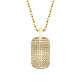 0.46 CT. T.W. Diamond Dogtag Pendant in 14K Yellow Gold		