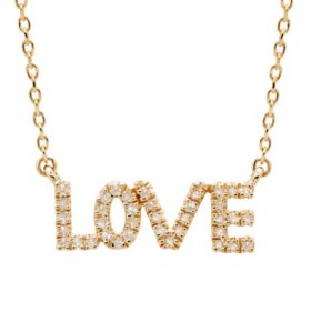 Diamond Love or Diamond Mama Necklace in 14K Gold