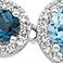 Blue, variant on Multi-Cut Blue Topaz Halo Tennis Necklace in Sterling Silver