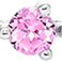 Lab Pink Sapphire, variant on Lab Created Round Cut Gemstone Tennis Bracelet in Sterling Silver