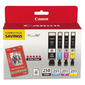 Canon PGI-250BK/CLI-251 Ink Tank Cartridge Combo (4 pk.)