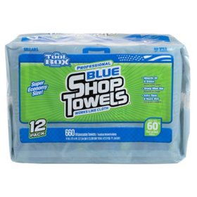 TOOLBOX Professional Blue Shop Towels 55 sheets/roll, 12 rolls