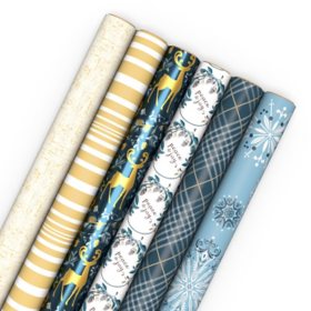 Hallmark Wrapping Paper Set - 6 Pack (Holiday Neutral Designs)
