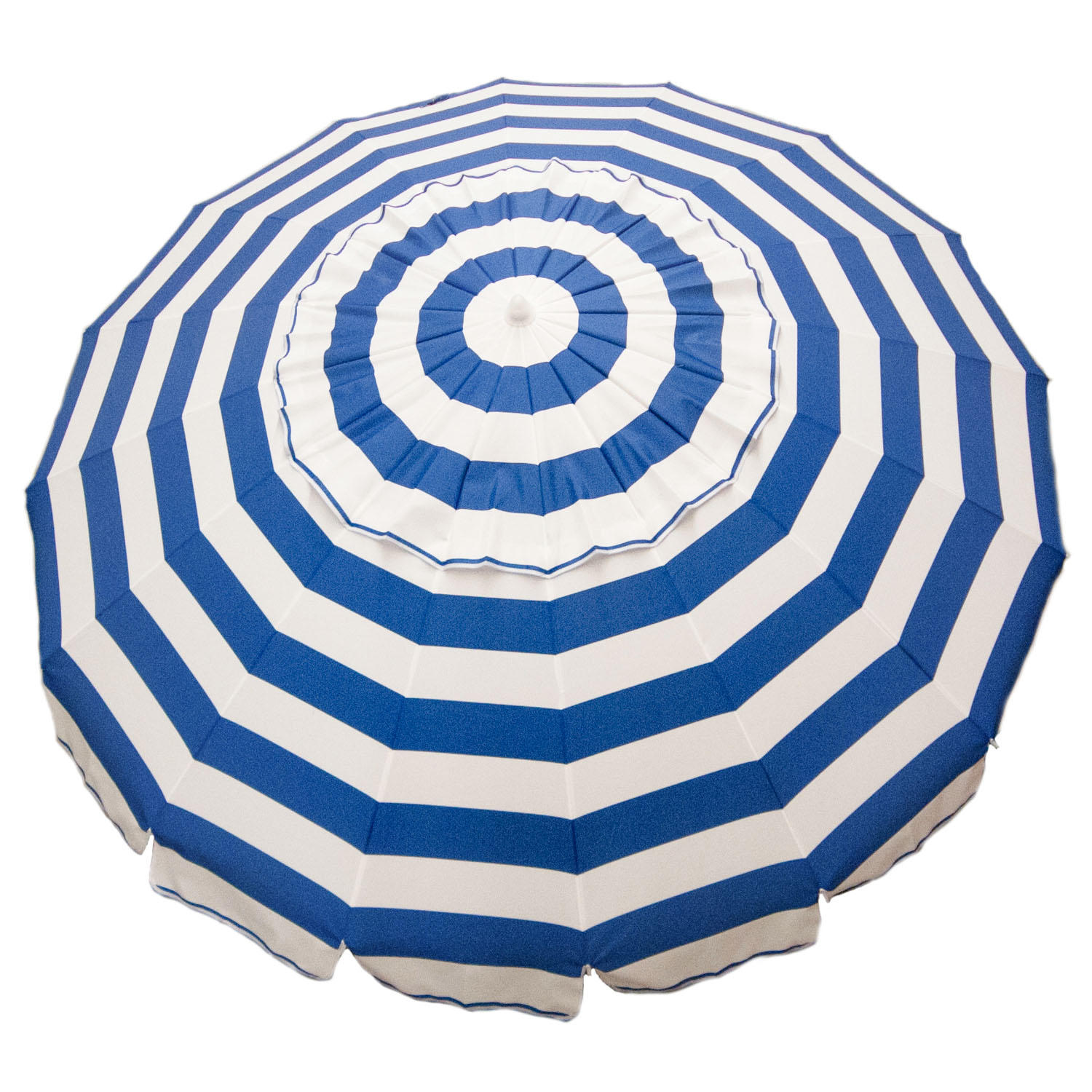 Deluxe 8 ft. Outdoor Umbrella with Travel Bag (Blue and White Stripe)