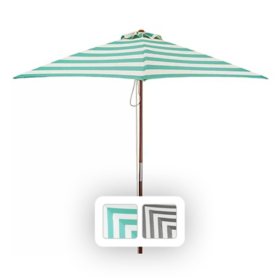 Classic Wood 6.5' Square Market Umbrella
