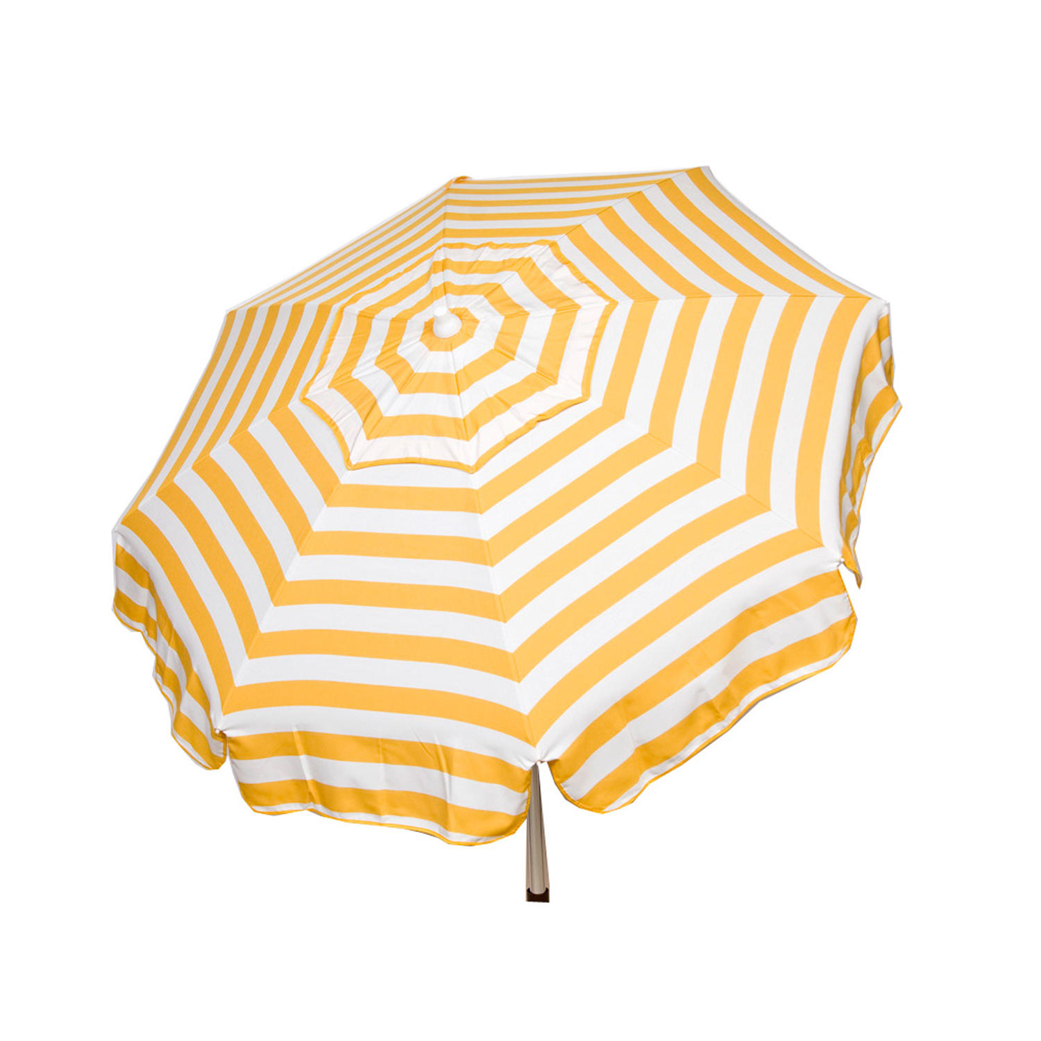 Italian 6 ft Umbrella Acrylic Stripes Yellow and White - Patio Pole