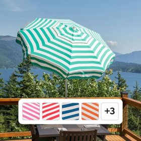 Italian 6' Umbrella with Acrylic Stripes (Assorted Colors)