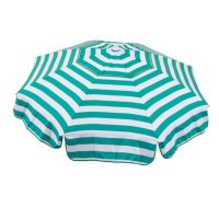 Italian 6-Ft. Umbrella, Acrylic Stripes, Jade Green and White, Choice of Beach or Patio Pole