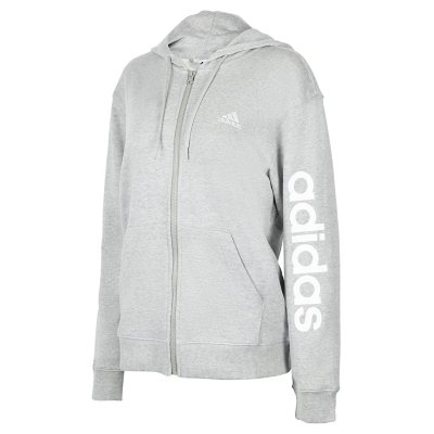 Adidas Women s Linear Full Zip French Terry Hoodie Grey S Grey S