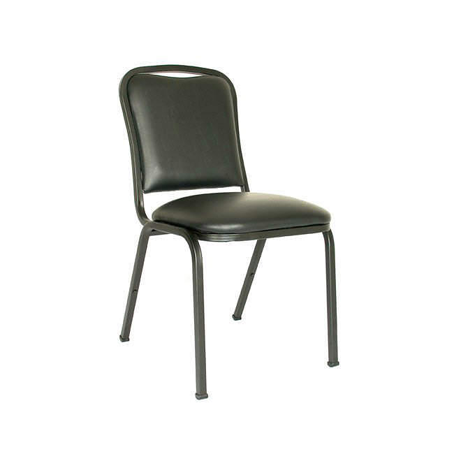 MGI Commercial Quality Vinyl Stack Chair, Black
