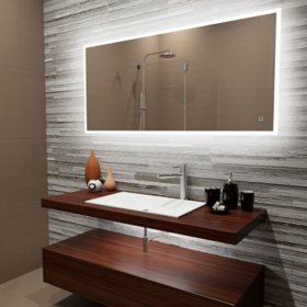 Reflection Edged Lit Dimmable, Anti-Fog LED Mirror