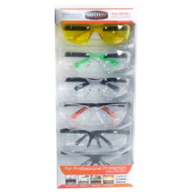 SafetyVU Safety Glasses, 5 Clear and 1 Yellow (6 pk.)