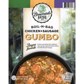 Broussard's Bayou Boil-N-Bag Chicken and Sausage Gumbo, Frozen, 24 oz., 2 pk.