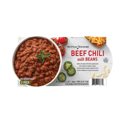 Kettle Cuisine Beef Chili with Beans (24 oz. tubs, 2 pk.) Sam's Club