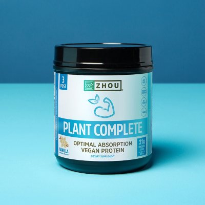 Zhou Plant Complete Optimal Absorption Vegan Protein, Vanilla ( oz.) - Sam's  Club