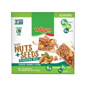 Dulzura Mixed Nuts + Seeds Crunchy Bars 16 pk.