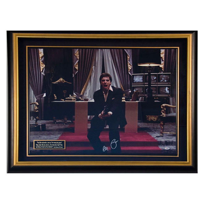 Scarface - Al Pacino Autographed "Say Hello to My Little Friend" Photograph