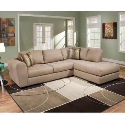 Holiday Grove Blue Textured 2 Pc With Chaise Right Sectional - Rooms To Go