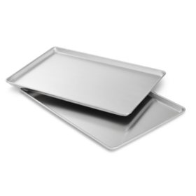 Wildone Baking Sheet with Silicone Mat Set, Set of 4 (2 Sheets + 2 Mats),  Wildone Stainless Steel Cookie Sheet Baking Pan with Silicone Mat, Size 16  x 12 x 1 inch