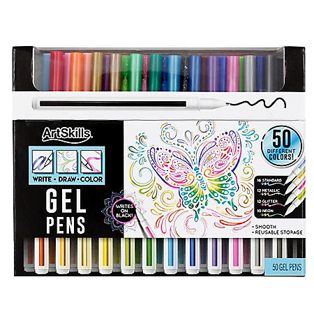 ArtSkills Fine Point Gel Pens Assorted Art Set, 50 Count
