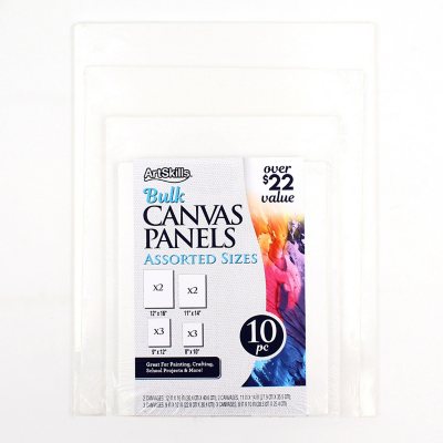 Bulk Pack x 10 Art+Craft Paint Canvas Panel A4