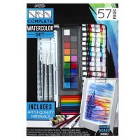 ArtSkills Complete Watercolor Paints Set with Easel, 57 Pcs
