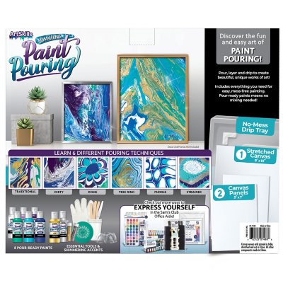 ArtSkills Acrylic Paint Pouring Art Activity Kit, Metallic - Sam's Club