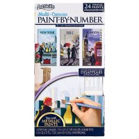 ArtSkills Paint By Number Kit, Canvas Triptych, Assorted Styles