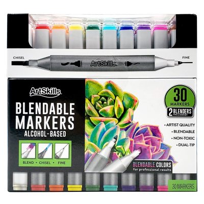 Artskills Dual-Tip Blendable Alcohol Marker Set, 30 Count