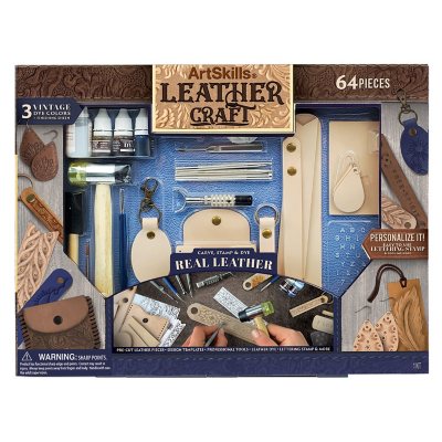 VINTAGE Tandy Leathercraft Beginners Kit Genuine Leather Projects