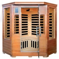 Hemlock Corner Infrared Sauna with 7 Carbon Heaters: 3 Person Capacity (SA3212)