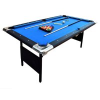 Fairmont Portable 6' Pool Table with Easy Folding for Storage, Includes Balls, Cues, Chalk