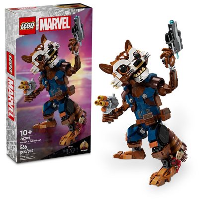 LEGO Marvel Rocket & Baby Groot Building Set, 566 pcs.