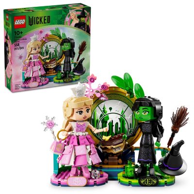 lego wicked elphaba & glinda figures fantasy playset building set, 558 pcs.