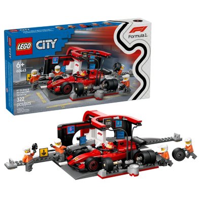 LEGO City F1 Pit Stop & Pit Crew with Ferrari Car Toy, 322 pcs.