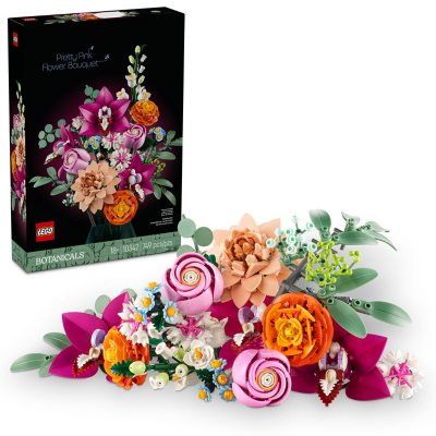 LEGO Botanicals Pretty Pink Flower Bouquet Building Set, 749 pcs.