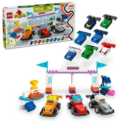 LEGO DUPLO Town F1 Team Race Cars & Drivers Building Toy, 70 pcs.