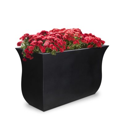 Photos - Flower Pot Valencia Rectangle Planter 36x16x22 - Black 5875-ES